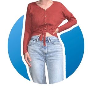 Paper Crane | Front Tie Shirt | Burnt Orange